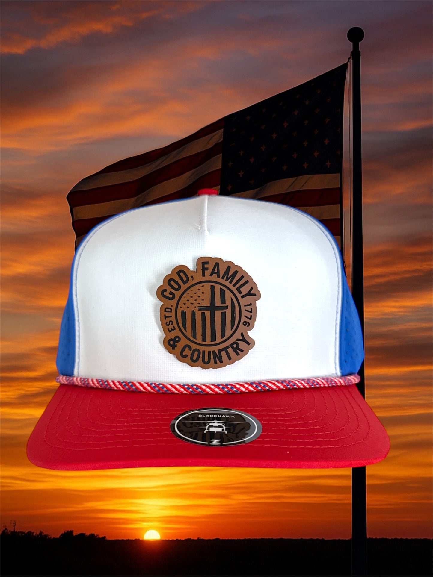 God, Family, & Country Patch Hat