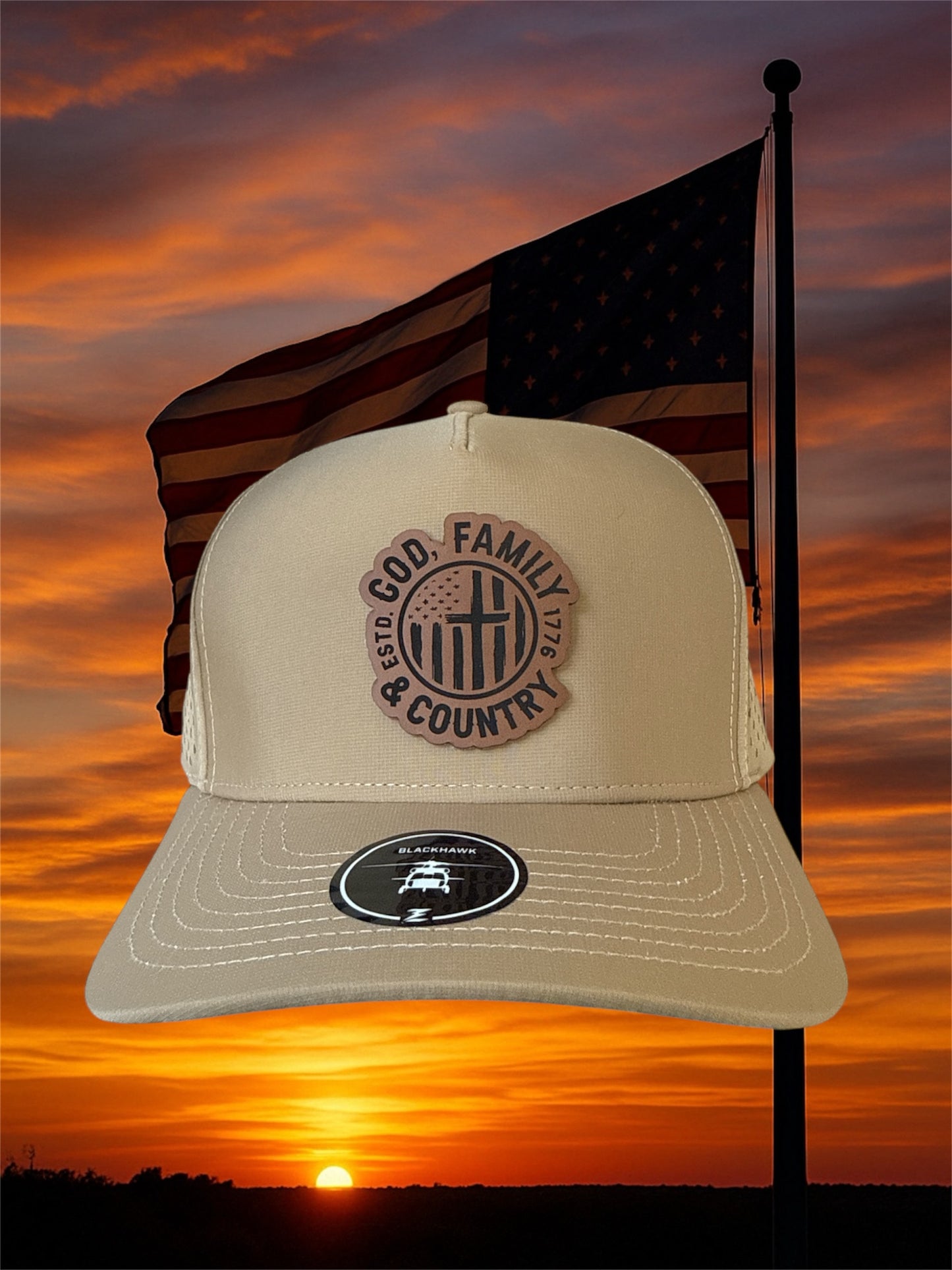 God, Family, & Country Patch Hat