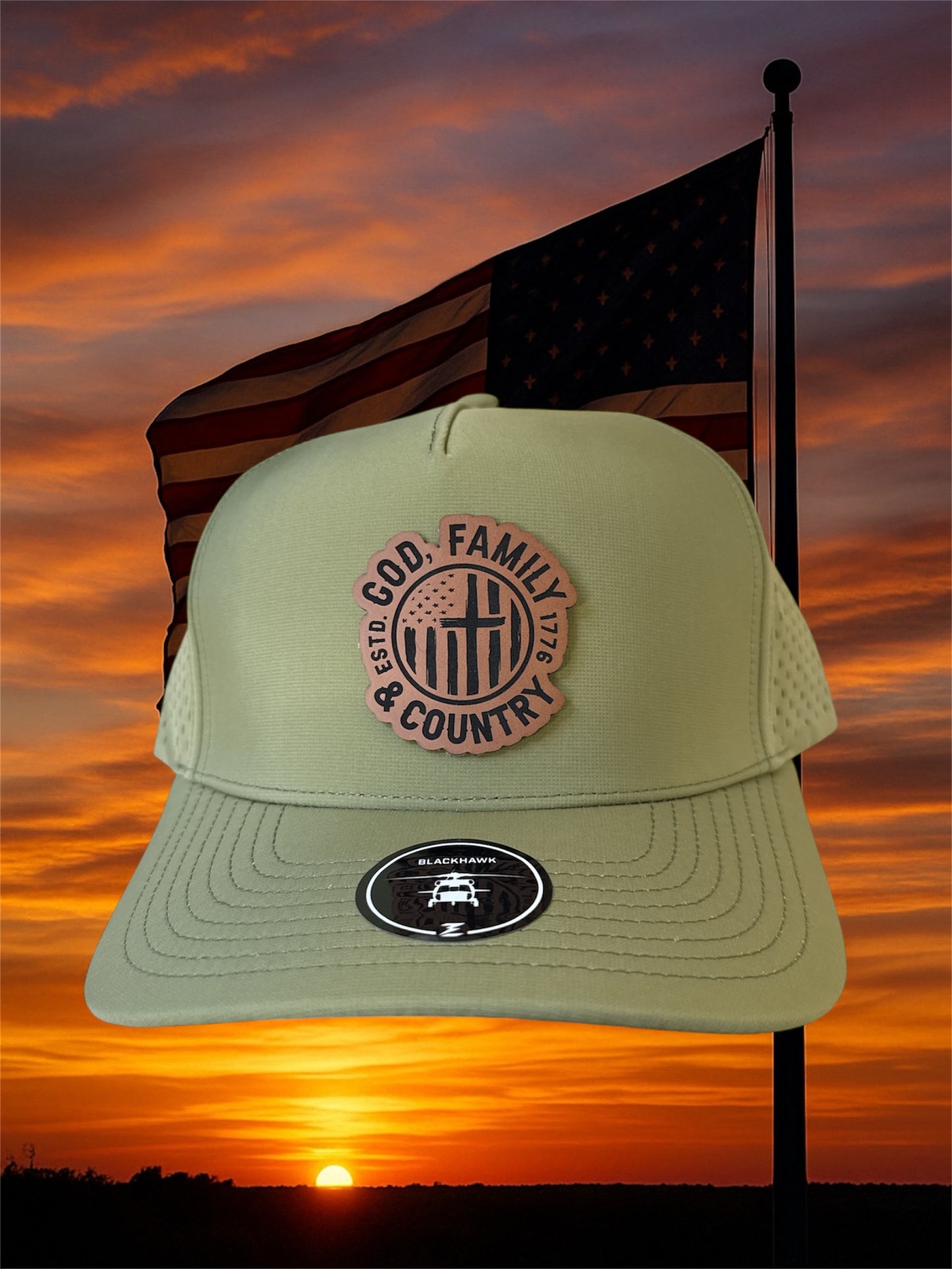 God, Family, & Country Patch Hat